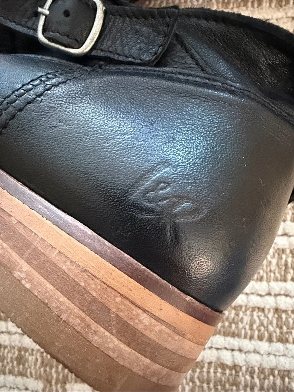 Black Jadhpur Leather Booties 40